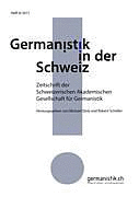 Coverbild von Germanistik in der Schweiz (GiS) Heft 8/2011